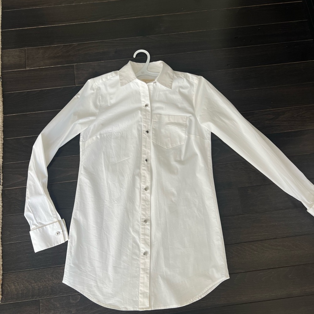 Womans Michael Kors Classic White Button-Down Shirt